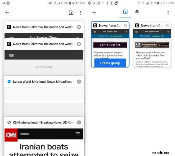 วิธีสร้างกลุ่มแท็บใน Chrome – Android 