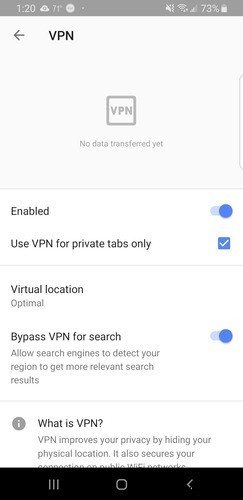 วิธีใช้ VPN ฟรีของ Opera Browser สำหรับ Android 