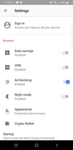 วิธีใช้ VPN ฟรีของ Opera Browser สำหรับ Android 