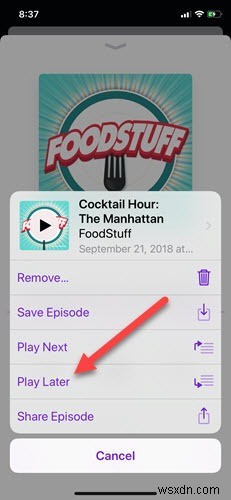 วิธีสร้างเพลย์ลิสต์ Podcast บน iOS 