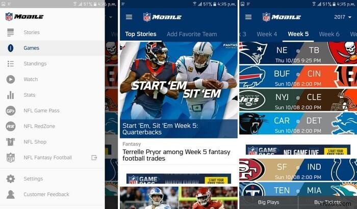 5 แอพ Android ที่ดีที่สุดสำหรับแฟน NFL 
