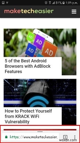 วิธีย้ายแถบที่อยู่ของ Chrome ไปที่ด้านล่างสุดบน Android 