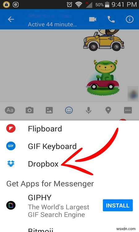 วิธีส่งไฟล์ Dropbox ใน Facebook Messenger 