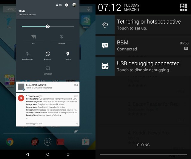 คุณลักษณะใหม่และการเปลี่ยนแปลงใน Android Lollipop 