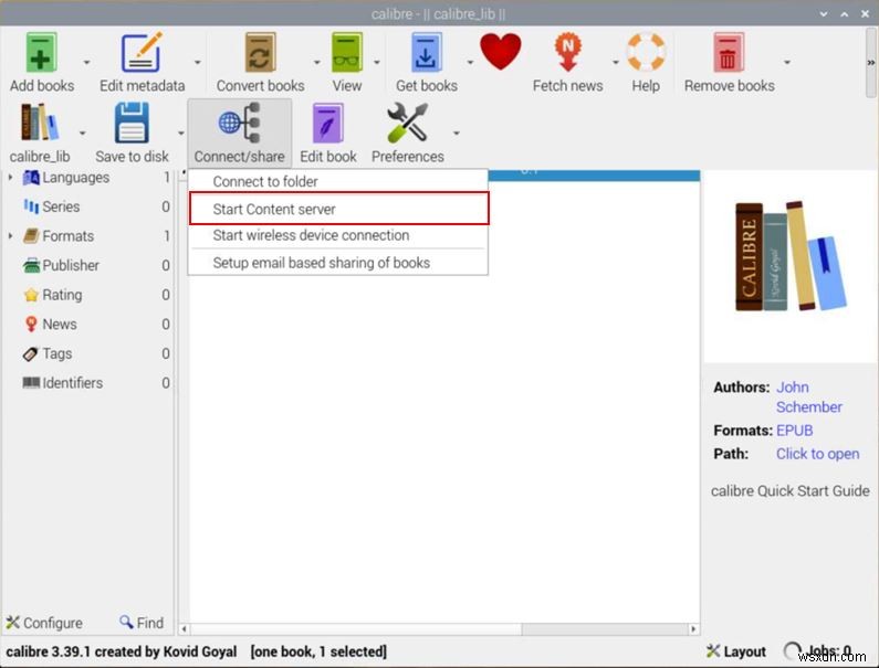 วิธีการติดตั้ง Calibre Content Server ใน Raspberry Pi 