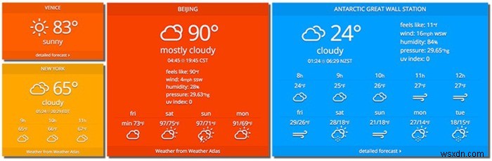 วิดเจ็ตสภาพอากาศที่ดีที่สุดสำหรับเว็บไซต์ของคุณ 