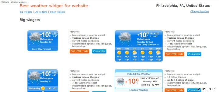 วิดเจ็ตสภาพอากาศที่ดีที่สุดสำหรับเว็บไซต์ของคุณ 