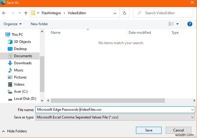 วิธีการนำเข้า/ส่งออกรหัสผ่านโดยใช้ Microsoft Edge 