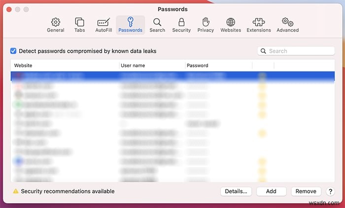 วิธีดูรหัสผ่านที่บันทึกไว้ใน Safari บน Mac 