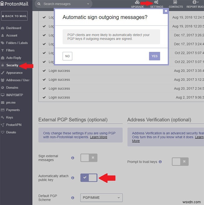 วิธีตั้งค่าการเข้ารหัส PGP ใน ProtonMail 