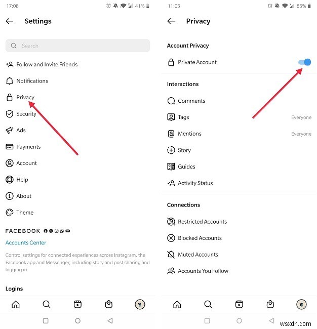 วิธีซ่อนบัญชี Instagram และป้องกันผู้ใช้รายอื่นจากการค้นหาคุณ