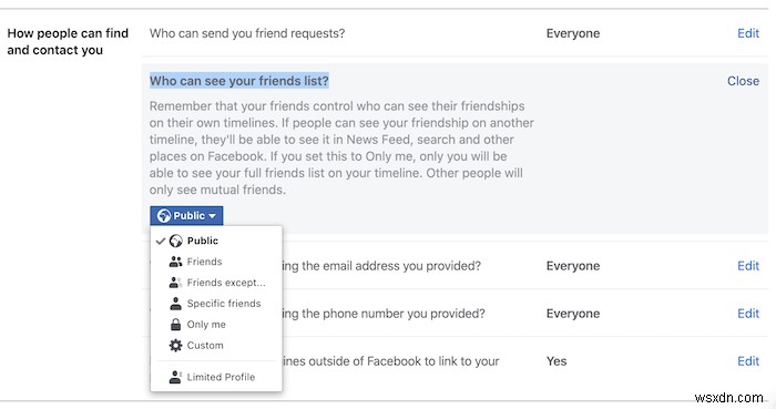 วิธีซ่อนรายชื่อเพื่อน Facebook ของคุณจากผู้อื่น