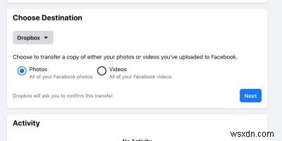 วิธีถ่ายโอนรูปภาพจาก Facebook ไปยัง Dropbox และ Google Photos 