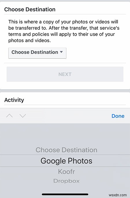 วิธีถ่ายโอนรูปภาพจาก Facebook ไปยัง Dropbox และ Google Photos 