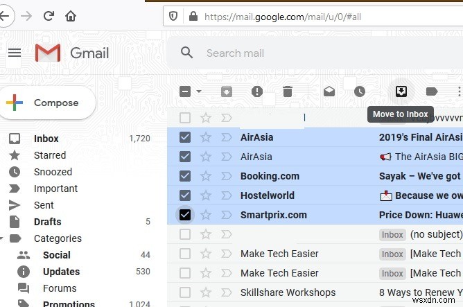 วิธีดึงอีเมลที่เก็บถาวรใน Gmail 