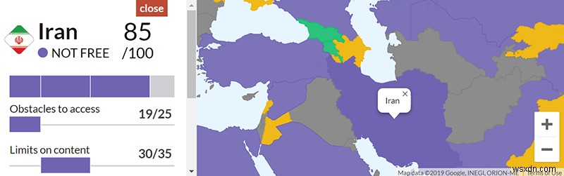 ประเทศที่คุณต้องการ VPN เพื่อเลี่ยงการเซ็นเซอร์ 