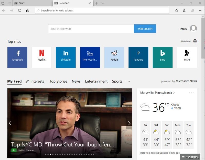 วิธีปิดการใช้งานบทความในหน้าเริ่มต้นของ Microsoft Edge 