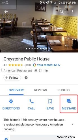 วิธีส่งข้อความถึงธุรกิจบน Google Maps 