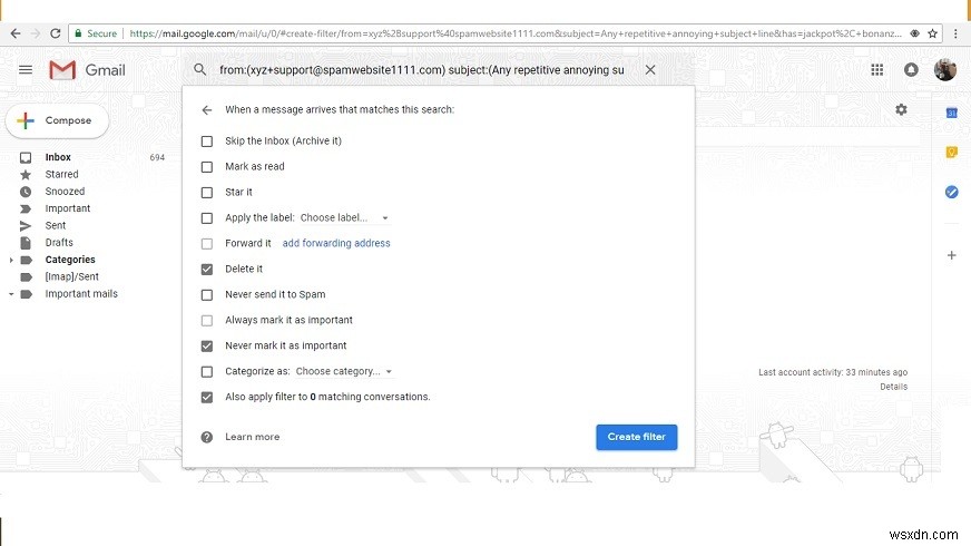 วิธีบล็อกอีเมลที่ไม่ต้องการใน Gmail 