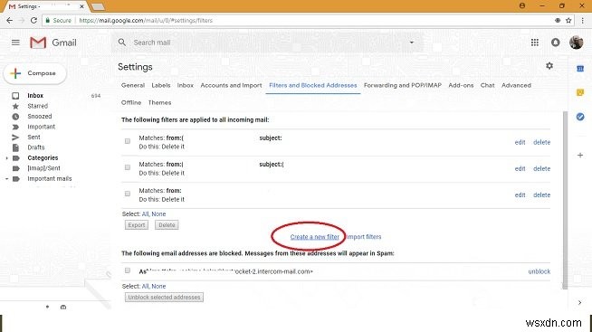 วิธีบล็อกอีเมลที่ไม่ต้องการใน Gmail 
