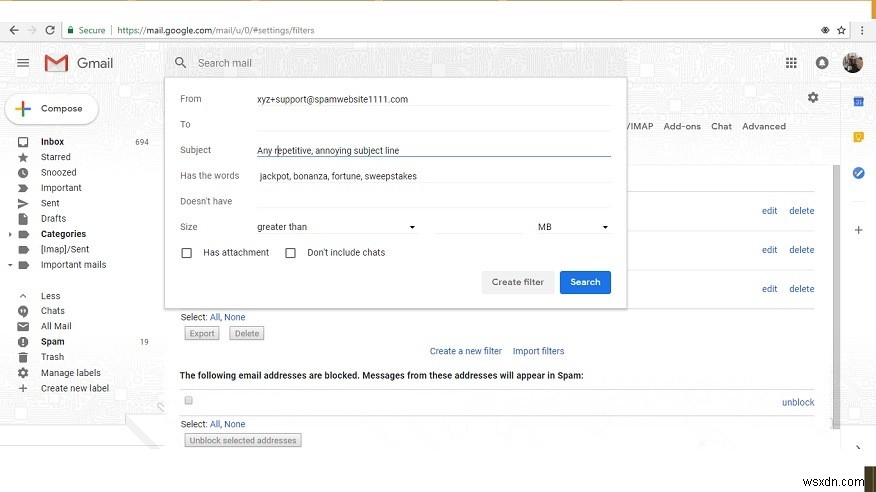 วิธีบล็อกอีเมลที่ไม่ต้องการใน Gmail 