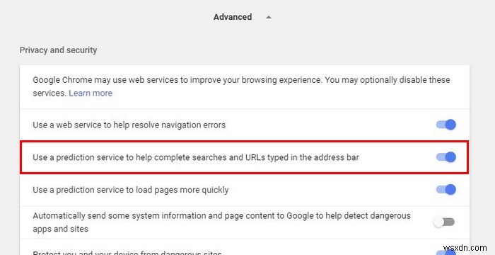 วิธีปิดการเติมข้อความอัตโนมัติ URL ของ Chrome 