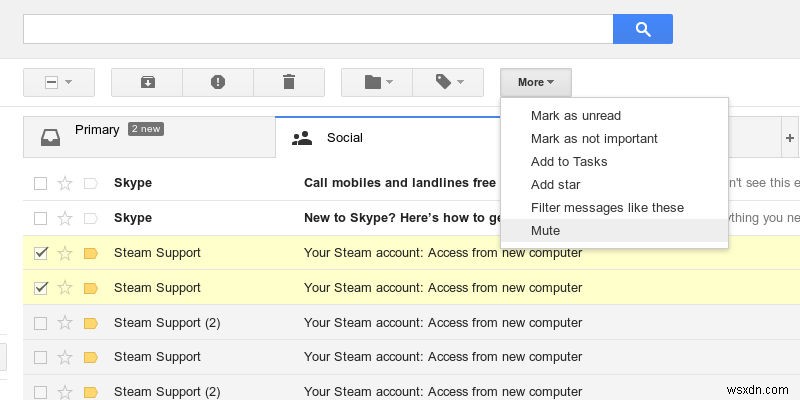 วิธีปิดเสียงและเปิดเสียงกระทู้อีเมลใน Gmail 