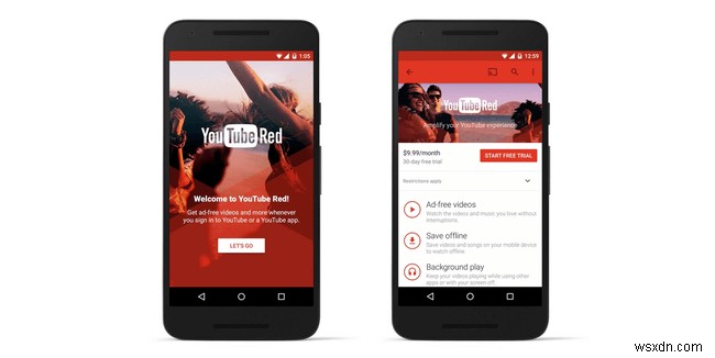 คำอธิบายของ YouTube TV และการเปรียบเทียบกับ YouTube Red