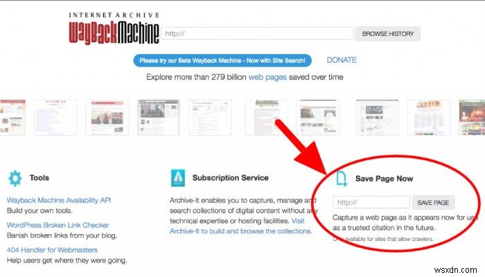 วิธีใช้เครื่อง Wayback เพื่อเก็บถาวรเว็บไซต์ 