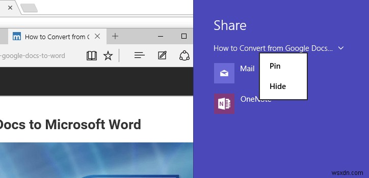 วิธีแชร์เนื้อหาเว็บโดยใช้ Microsoft Edge ใน Windows 10 