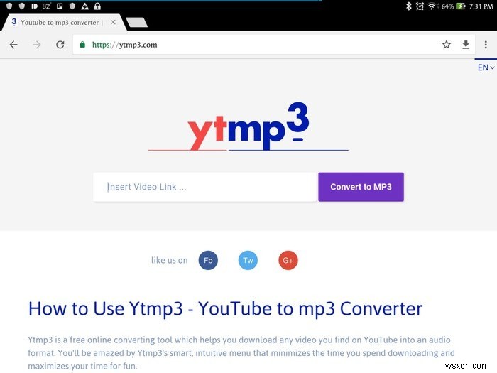 แปลงวิดีโอ YouTube เป็น MP3 อย่างรวดเร็วด้วย Ytmp3 