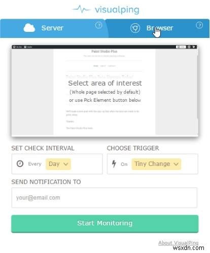 วิธีตรวจสอบการเปลี่ยนแปลงของหน้าเว็บโดยใช้ VisualPing 