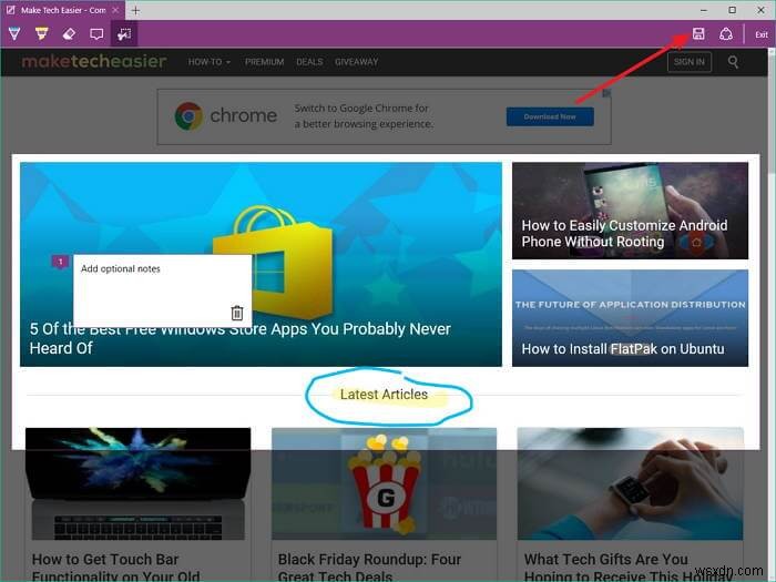 วิธีจับภาพหน้าจอของหน้าเว็บใน Microsoft Edge 