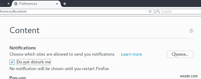 วิธีปิดการใช้งานการแจ้งเตือนทางเว็บใน Firefox 