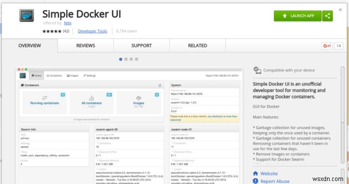จัดการอิมเมจ Docker ของคุณใน Google Chrome ด้วย Simple Docker UI 