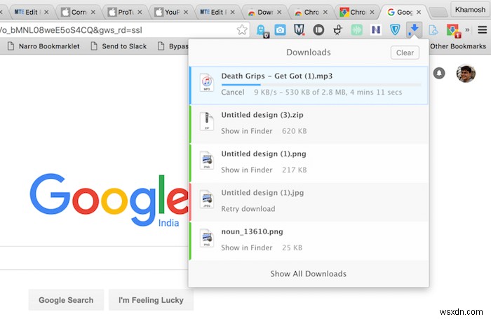 วิธีรับ Firefox Style Download Manager ใน Chrome 