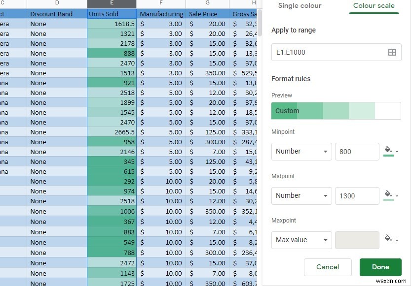 วิธีเปลี่ยนสีของเซลล์โดยอัตโนมัติใน Google ชีต 