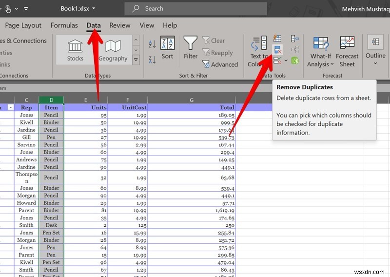 วิธีค้นหาและลบรายการที่ซ้ำกันใน Excel 