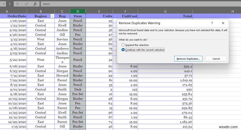 วิธีค้นหาและลบรายการที่ซ้ำกันใน Excel 