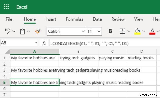 วิธีการใช้ฟังก์ชัน Concatenate ใน Excel 