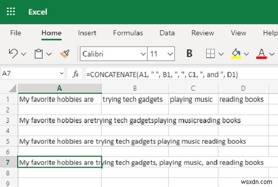 วิธีการใช้ฟังก์ชัน Concatenate ใน Excel 