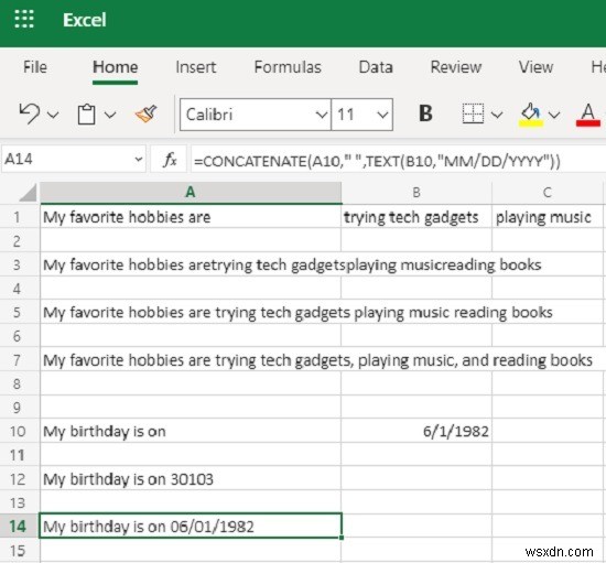 วิธีการใช้ฟังก์ชัน Concatenate ใน Excel 