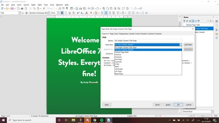 วิธีใช้สไตล์เพจเพื่อสร้างเอกสารที่ดีขึ้นใน LibreOffice 