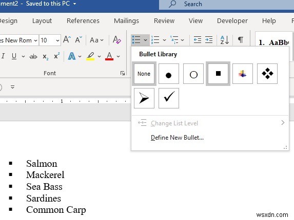 วิธีเพิ่มเครื่องหมายถูกและสัญลักษณ์แสดงหัวข้อย่อยใน Microsoft Word 