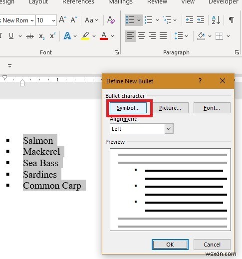 วิธีเพิ่มเครื่องหมายถูกและสัญลักษณ์แสดงหัวข้อย่อยใน Microsoft Word 