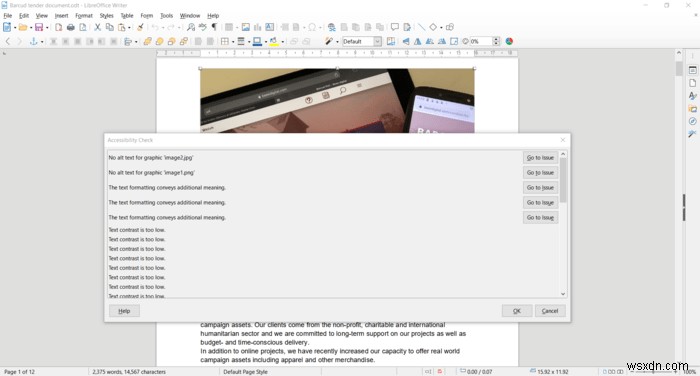 วิธีสร้างเอกสารที่สามารถเข้าถึงได้ใน LibreOffice 