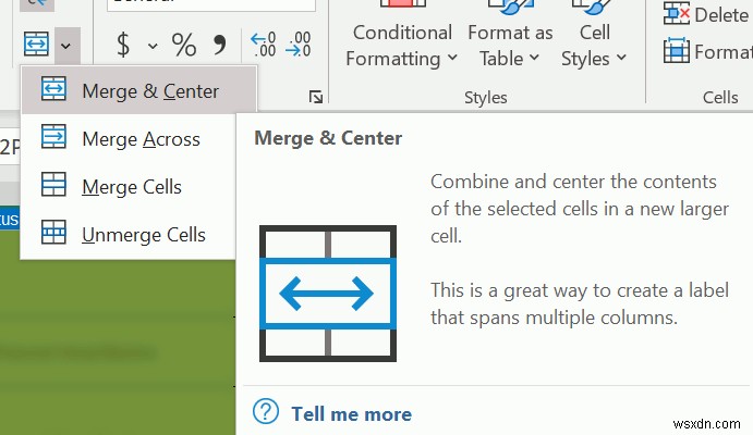 วิธีผสานเซลล์ คอลัมน์ และแถวใน Excel 