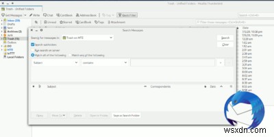 วิธีค้นหาอีเมลในโฟลเดอร์ถังขยะใน Thunderbird 