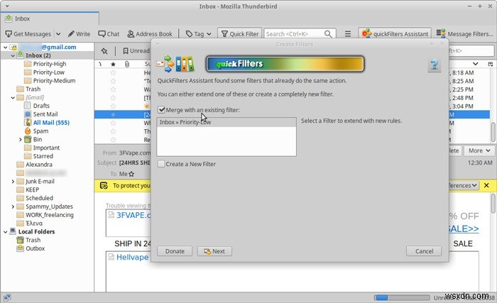 วิธีจัดระเบียบกล่องจดหมายเข้าของคุณด้วย QuickFilters ใน Thunderbird 
