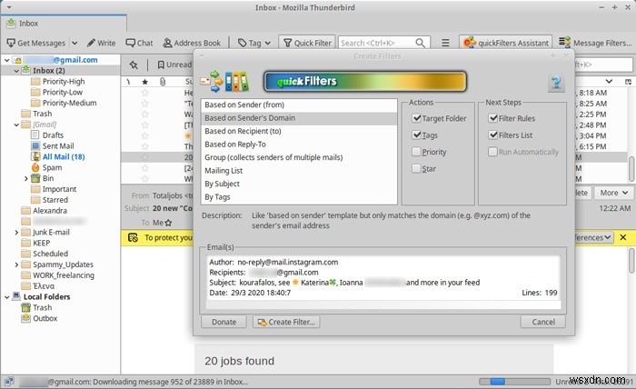 วิธีจัดระเบียบกล่องจดหมายเข้าของคุณด้วย QuickFilters ใน Thunderbird 